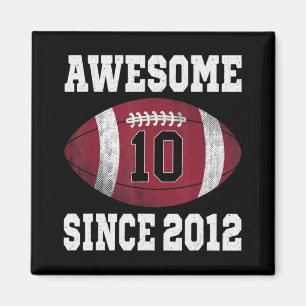 Aimant Joueur de football 10e anniversaire 10 ans Vintage