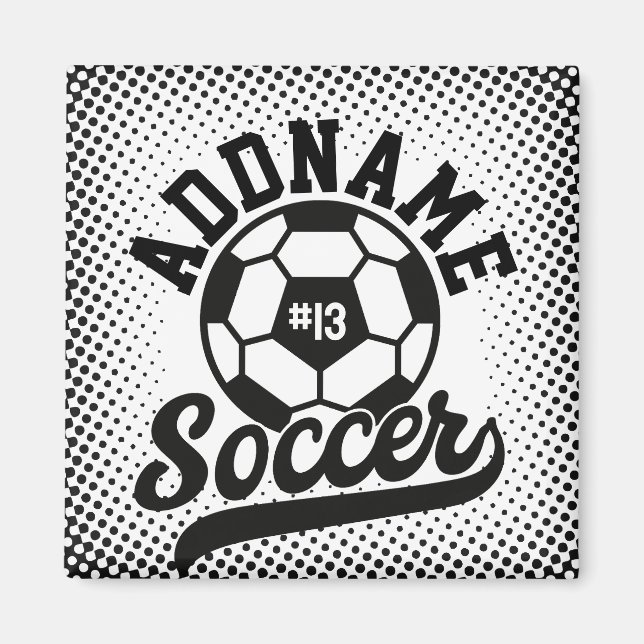 Aimant Joueur de football AJOUTER LE NOM Équipe de footba (Devant)