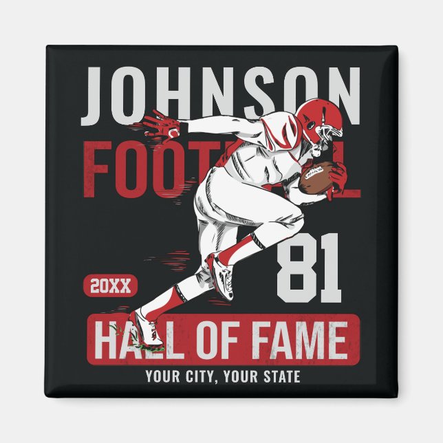 Aimant JOUEUR DE Football Personnalisé Équipe NUMBER Spor (Devant)