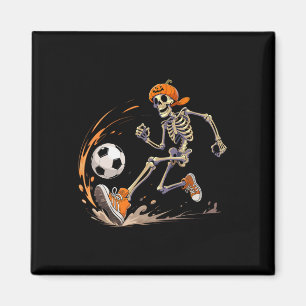 Aimant Joueur de football squelette Tête de citrouille Fu