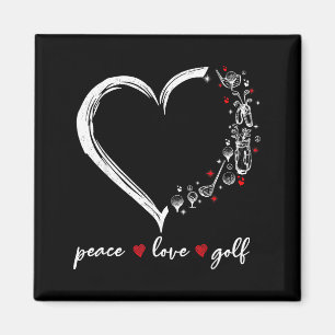Aimant Joueur de golf Heart Peace Love Srt Amoureux Tenue