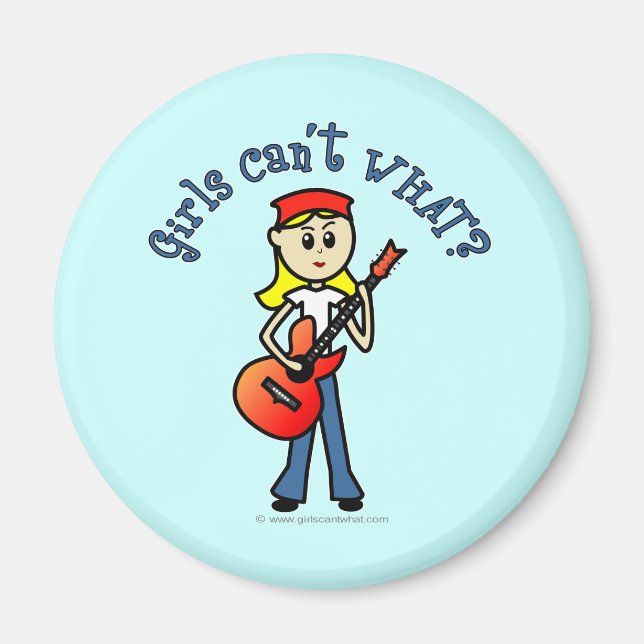 Aimant Joueur de guitare pour fille légère (Devant)