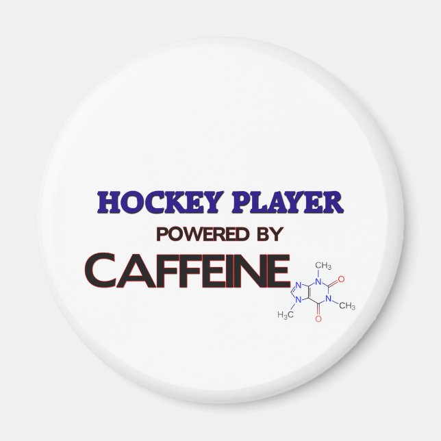 Aimant Joueur de hockey avec caféine (Devant)