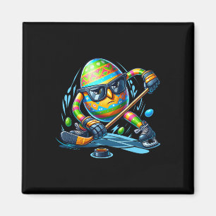 Aimant Joueur de Hockey de Pâques Oeufs Lapin Oeufs Lapin