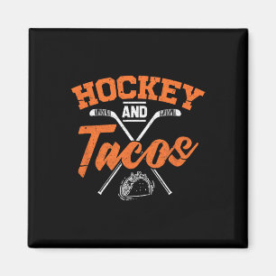 Aimant Joueur De Hockey Et Tacos De Hockey Sur Glace Amus