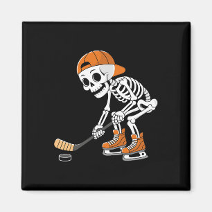 Aimant Joueur de hockey squelette drôle de patinage sur g