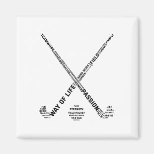 Aimant Joueur de hockey sur gazon Mots Bâton de hockey Éq