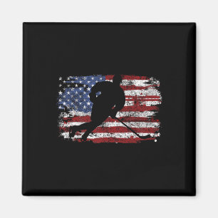 Aimant Joueur de hockey sur glace Drapeau américain Usa 4
