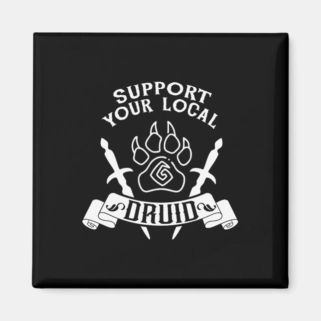 Aimant Joueur de jeu de rôle Soutenez votre druide local  (Devant)
