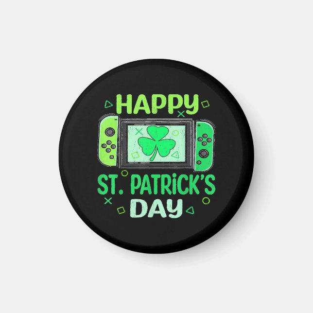 Aimant Joueur de jeu vidéo Trèfle Joyeux St Patrick (Devant)