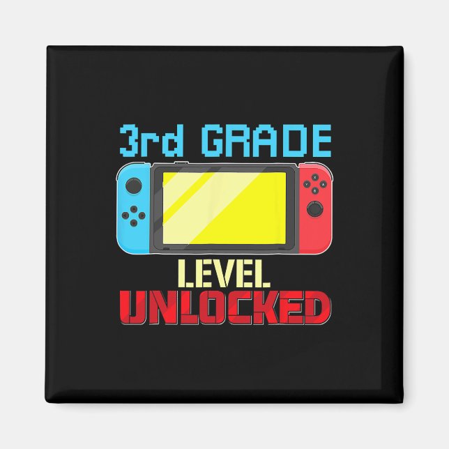 Aimant Joueur de jeux vidéo de retour à l'école niveau 3e (Devant)