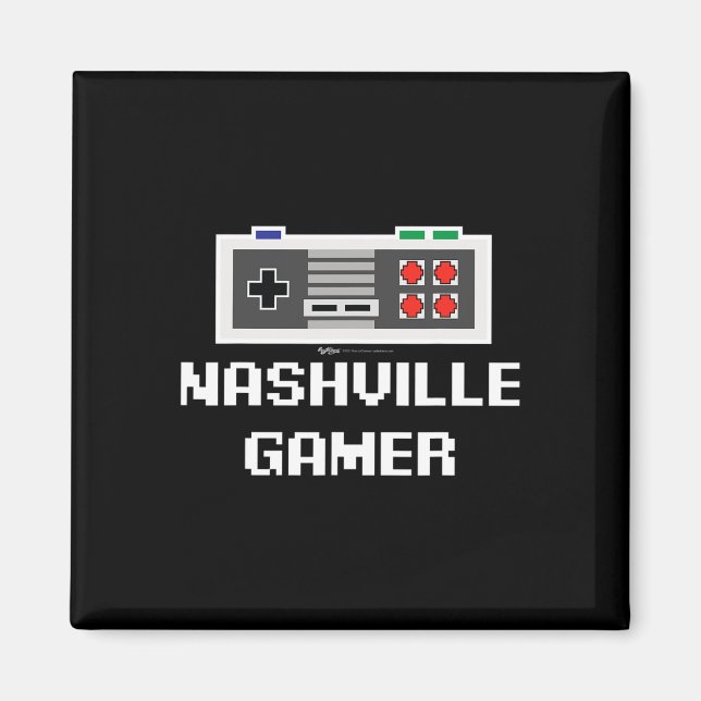 Aimant Joueur de Nashville Ville 8 bits (Devant)