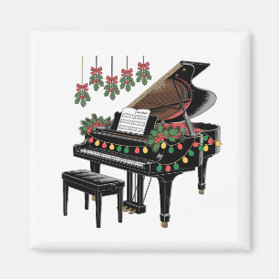 Aimant Joueur de piano Éclairage de Noël Santa en train d