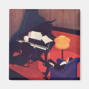 Aimant Joueur de piano Pianiste Salon de musique Art Déco