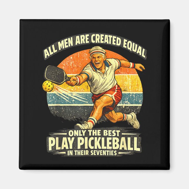Aimant Joueur de pickleball drôle 70 ans 70 ans (Devant)