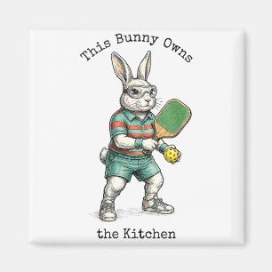 Aimant Joueur de pickleball lapin Pâques ce lapin possède