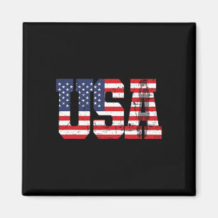 Aimant Joueur de Rétro Sketll Silhouette Drapeau Américai
