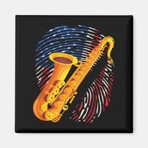 Aimant Joueur de saxophone américain saxophoniste groupe