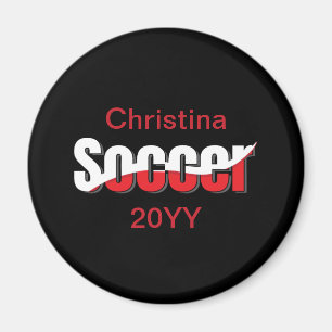 Aimant Joueur de soccer Swish Abstrait - Word Art