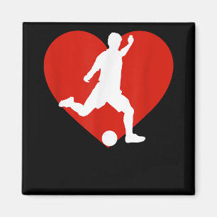 Aimant Joueur de soccer Valentine's Day Soccer Hea