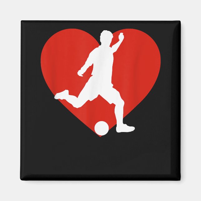 Aimant Joueur de soccer Valentine's Day Soccer Hea (Devant)