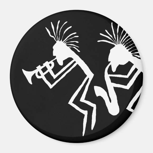 Aimant Joueur de trompette Kokopelli Petroglyphe (Devant)