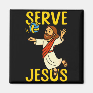 Aimant Joueur de volley-ball Équipe Jésus Serve Jésus