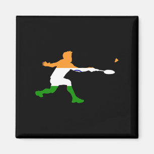 Aimant Joueur du Badminton Indian Flag Racquet Shutt Men