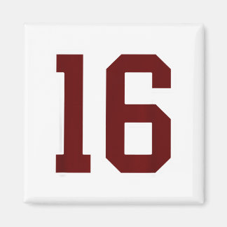 Aimant Joueur en maillot numéro 16 marron et blanc Unifor