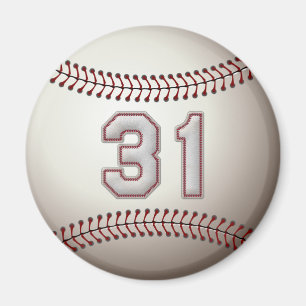 Aimant Joueur numéro 31 - points frais de base-ball