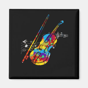 Aimant Joueur violon coloré Chaîne Musicien d'instruments