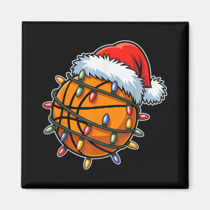Aimant Joueurs de basket-ball amusants Lumières de Noël P