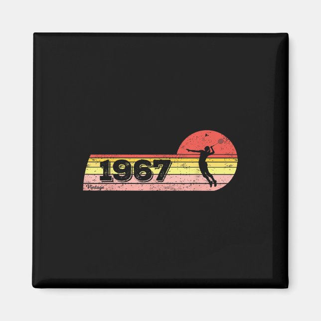 Aimant Joueuse de badminton Née en 1967 Anniversaire Vint (Devant)