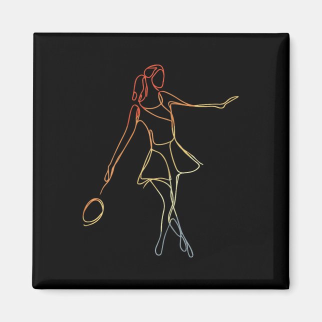 Aimant Joueuse de badminton Sketch Shuttle Jeu Pour Gi (Devant)