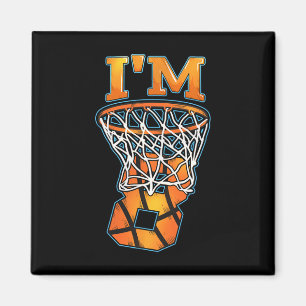 Aimant Joueuse de basket-ball 8 Anniversaire I'm 8 Garçon