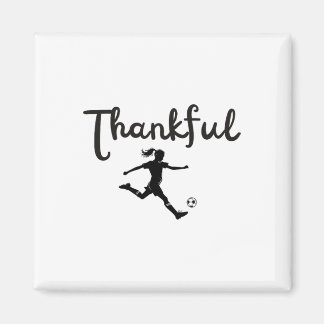 Aimant Joueuse de football reconnaissante Fille de Thanks