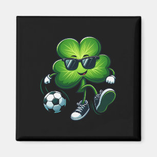 Aimant Joueuse de football St Patricks Day Shamrock Irlan