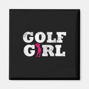 Aimant Joueuse de Golf Fille Golfeuse Silhouette Sport G