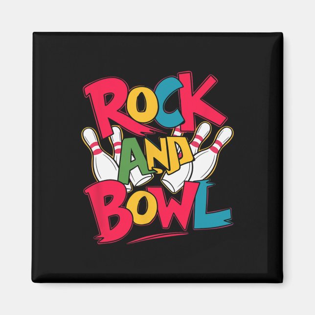 Aimant Joueuse De Rock Et Bowl Hommes À Dix Épingles (Devant)