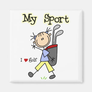 Aimant Jouez au golf mon T-shirts et cadeaux de sport
