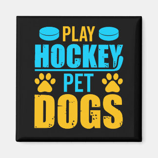 Aimant Jouez aux chiens de compagnie de hockey
