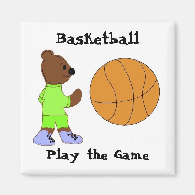 Aimant Jouez le jeu, basket-ball (Devant)