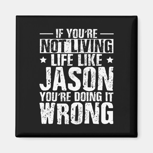 Aimant Jour Anniversaire Jason Nom Prénom Dit (Devant)