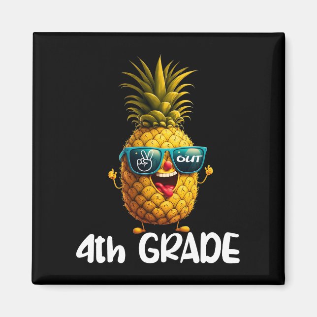 Aimant Jour de 4e année Paix dehors 4e année Funny Gradua (Devant)