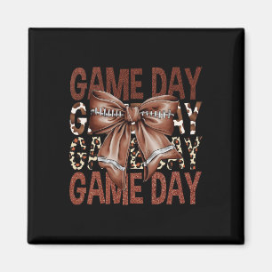 Aimant Jour de jeu Football Bow Leopard Femmes Filles Enf