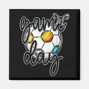Aimant Jour de jeu rétro de football Coquette Bow Femmes