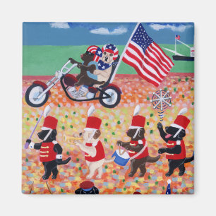 Aimant Jour de la Déclaration d'Indépendance Labradors