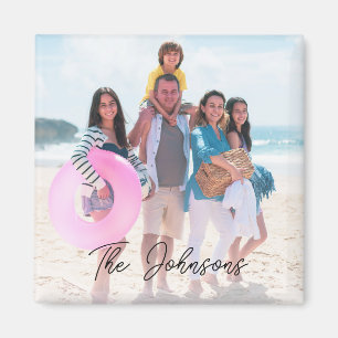 Aimant Jour de la famille Nom photo moderne Personnalisé