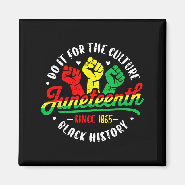 Aimant Jour de la liberté Juneteenth africain 19 juin noi (Devant)