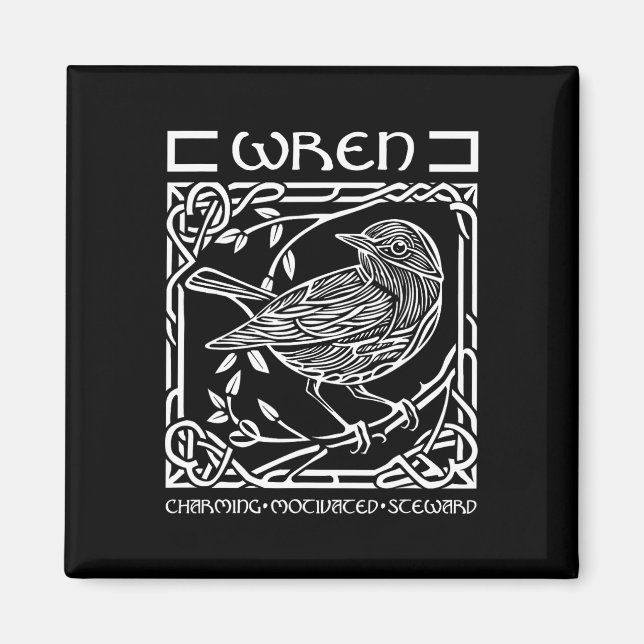 Aimant Jour de la Saint Patrick Celtic Knot Zodiac Wren J (Devant)